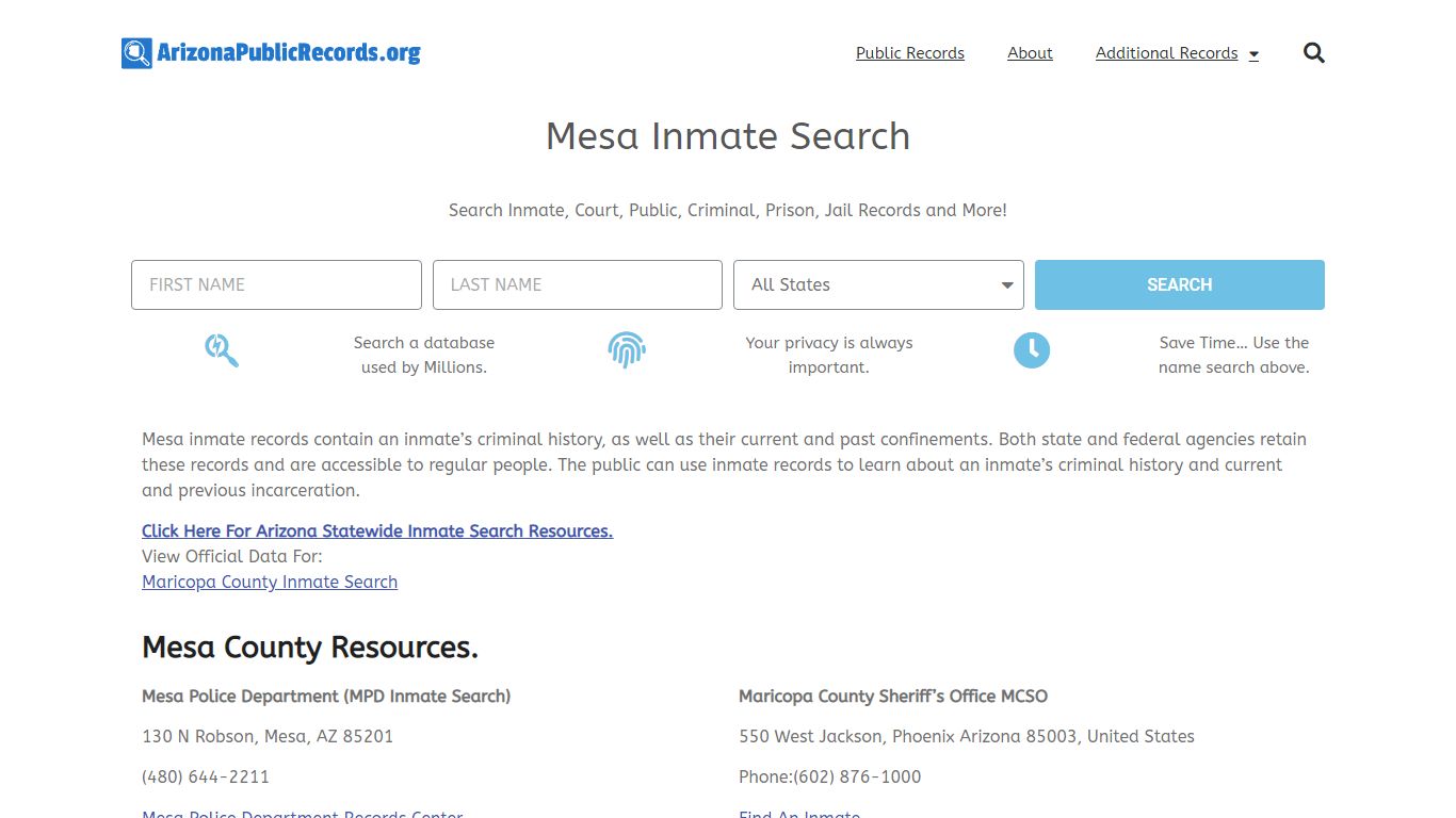 Mesa Inmate Search - Current & Past MPD AZ Jail Records